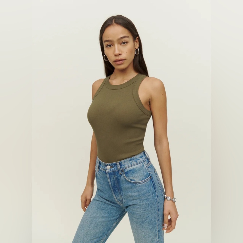 Reformation Tasha Tank- Olive Green